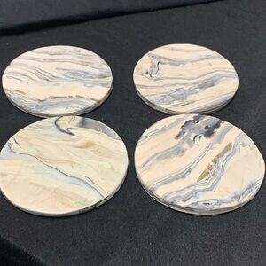 Clay Gold Glitter Marble Pattern Coasters Set of 4